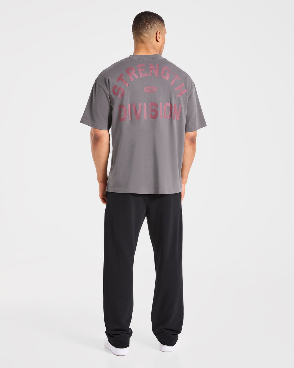 Strength Division Oversized T Shirt - Charcoal/Rouge
