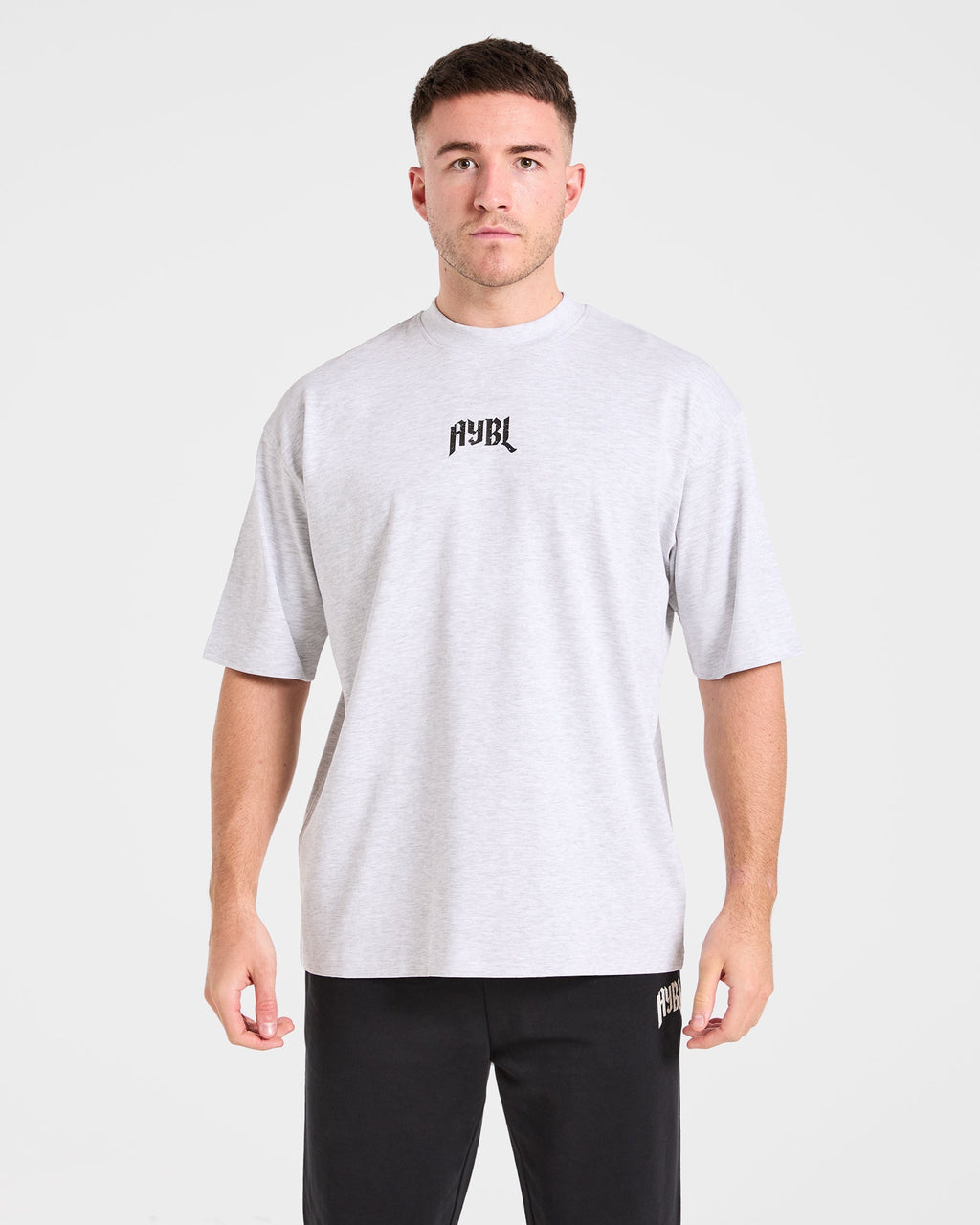 Heavy Lifting Gothic Oversized T Shirt - Gris Marl