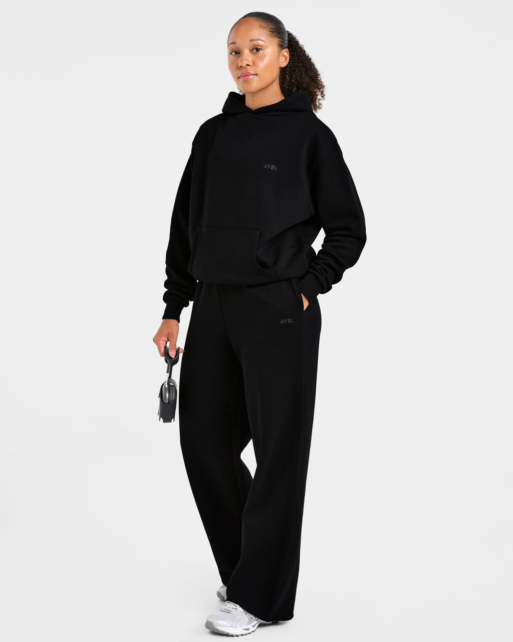 Lifestyle Oversized Straight Leg Joggers - Noir