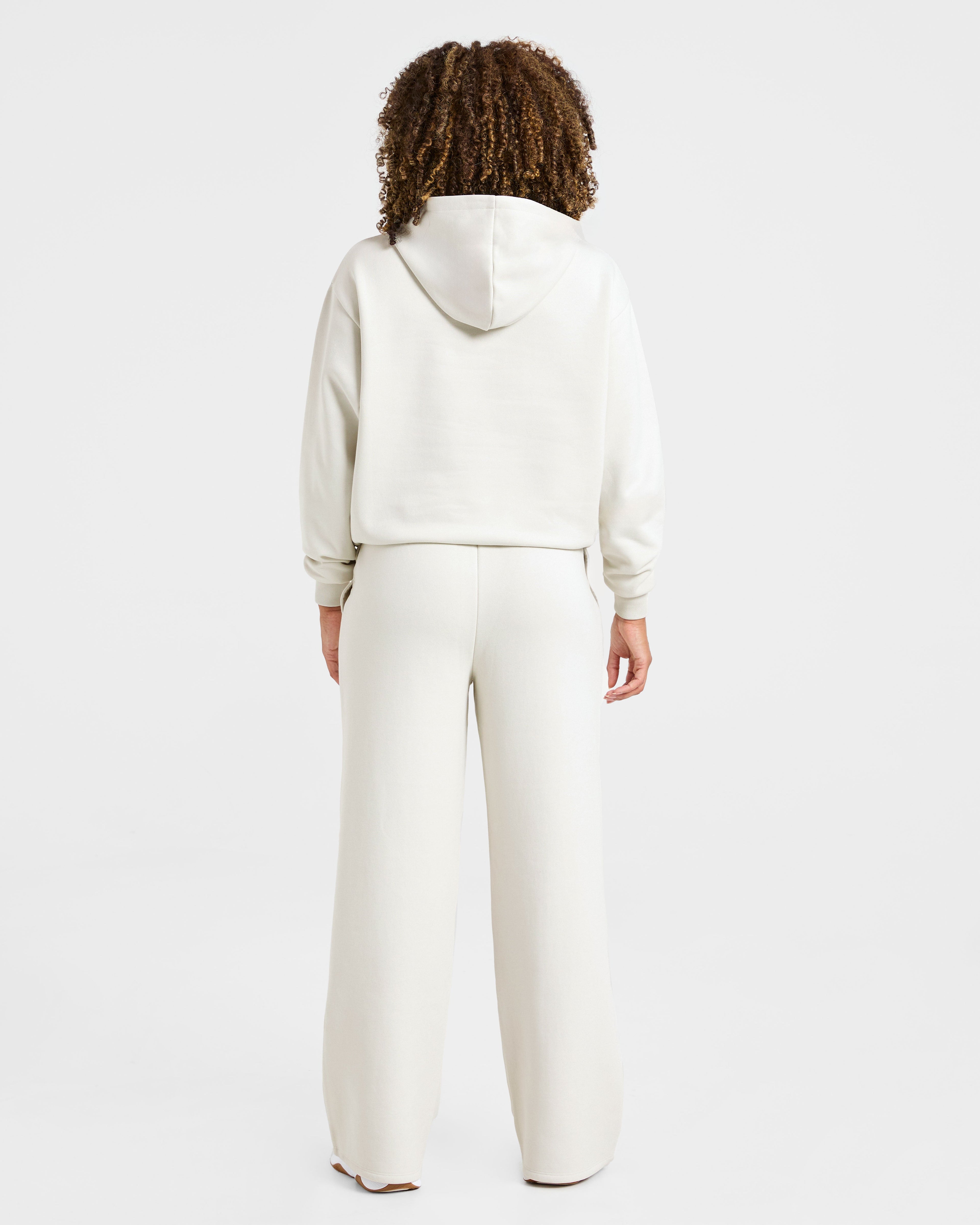 Lifestyle Oversized Straight Leg Joggers - Off Blanc