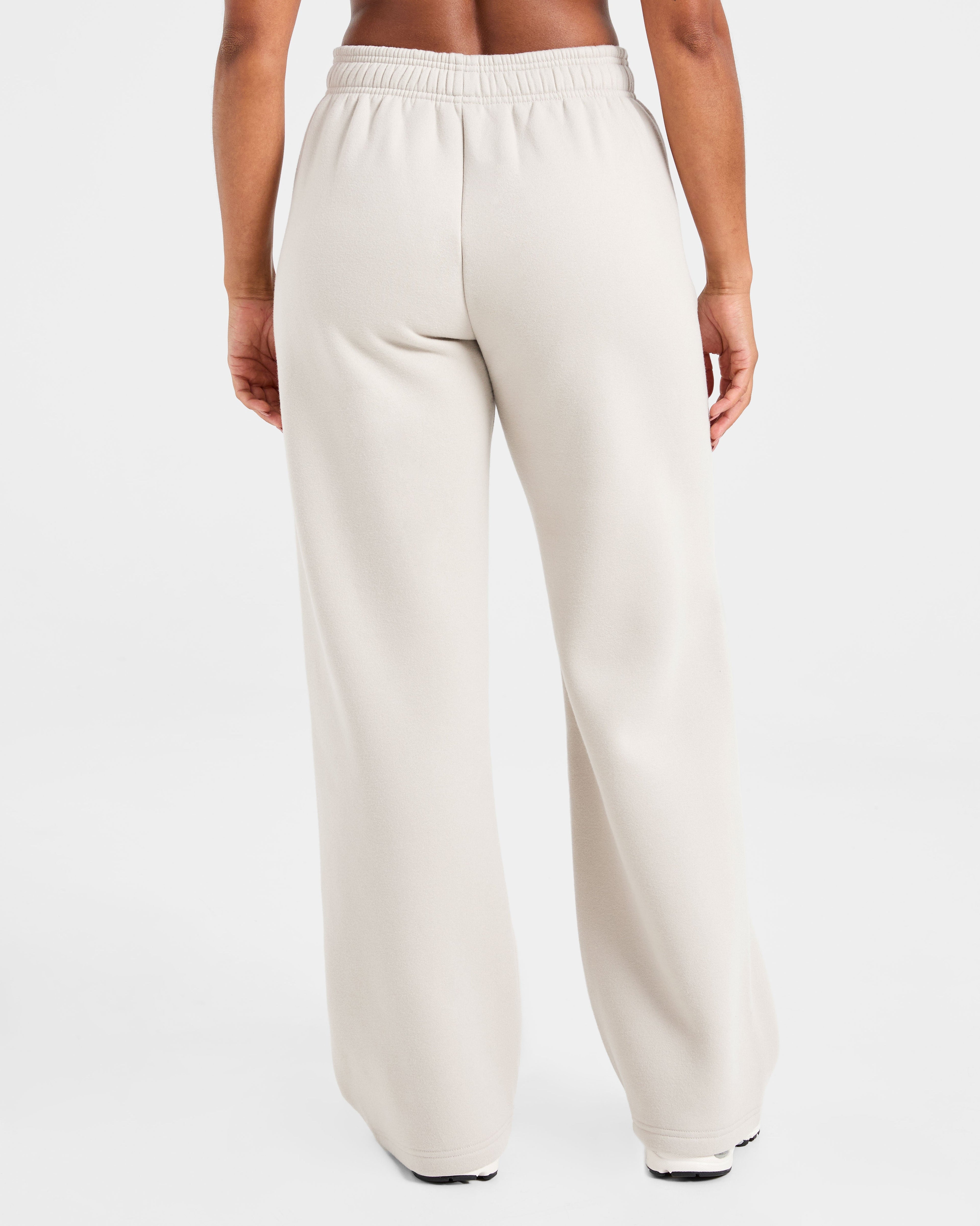 Classic Plush Oversized Straight Leg Joggers - Sand