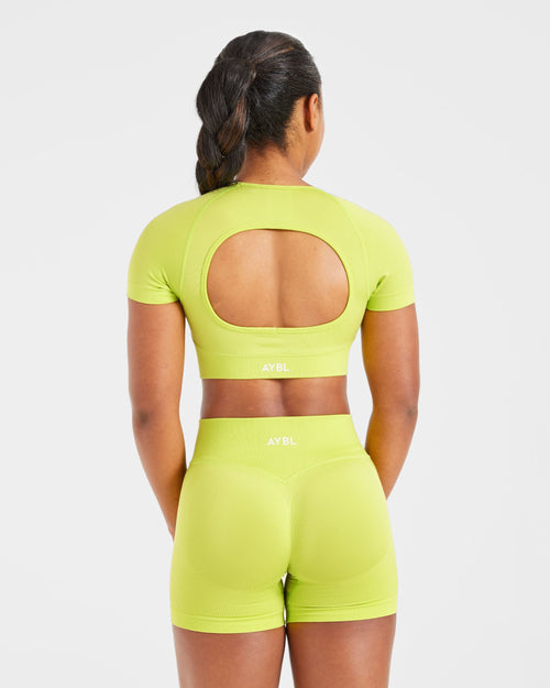 Adapt Seamless Crop Top - Lime Vert