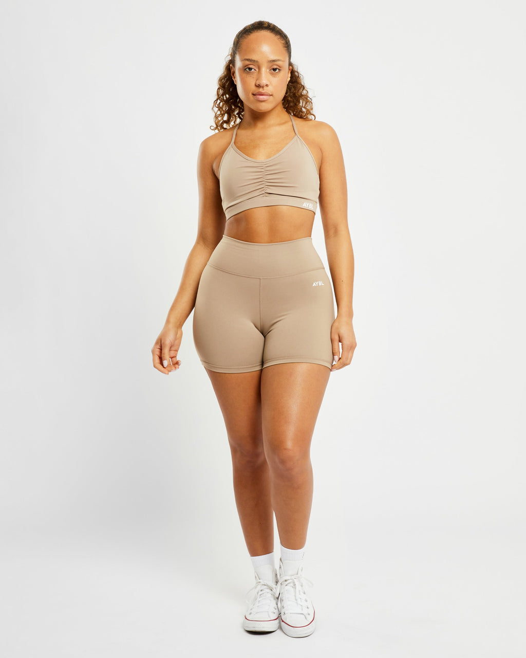 Essential Ruched Sports Bra - Mocha