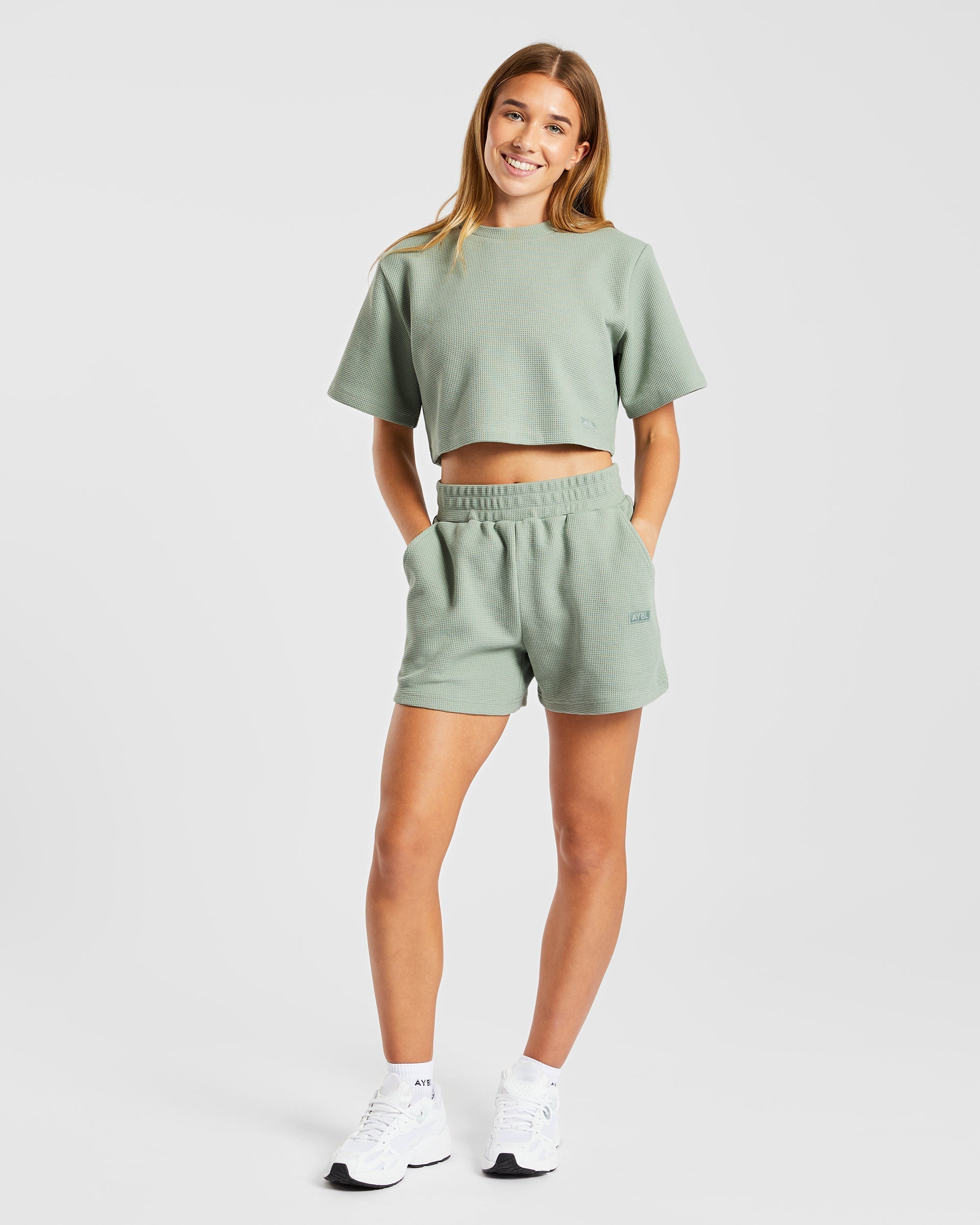 Waffle Shorts - Sage Vert