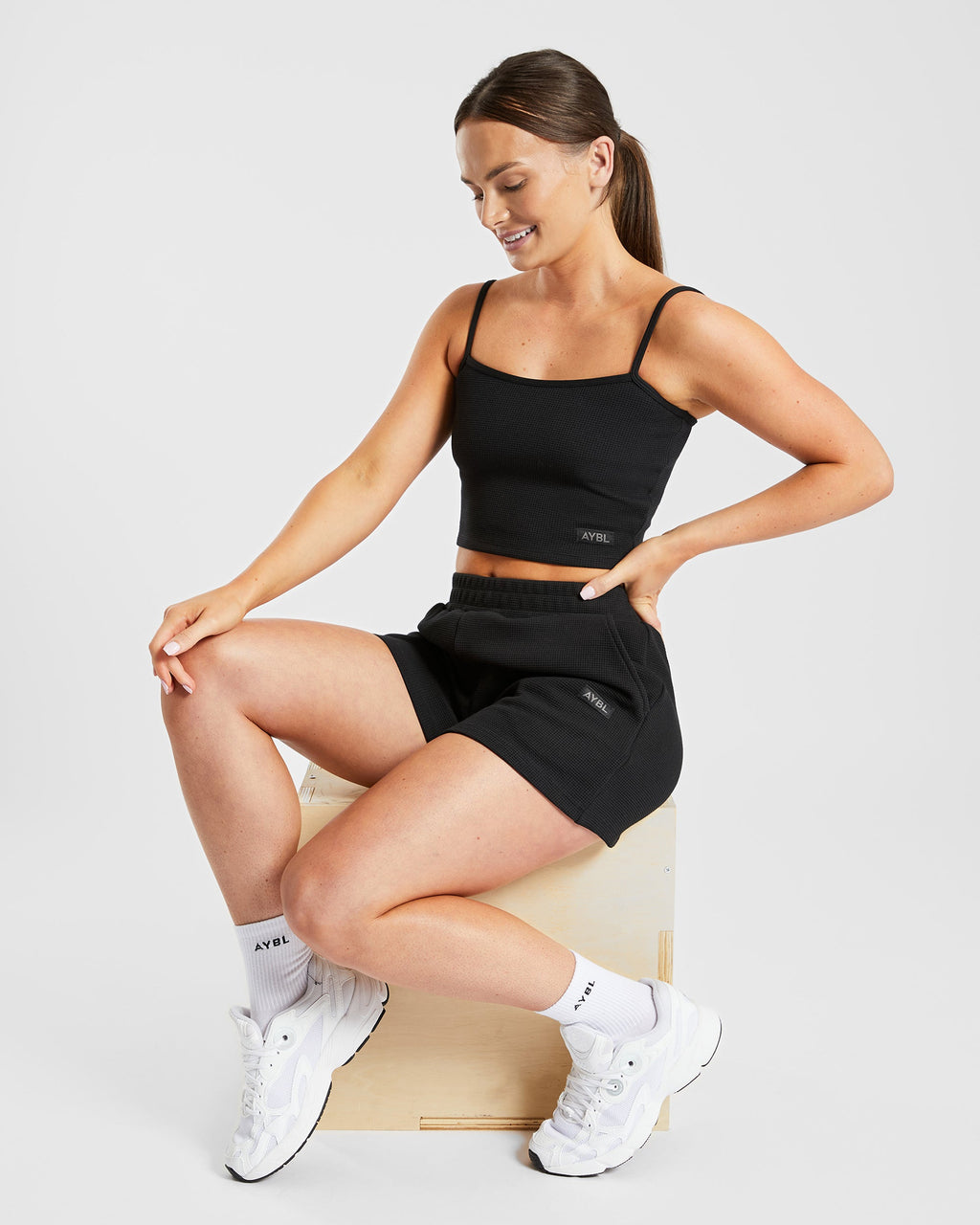 Waffle Crop Vest - Noir