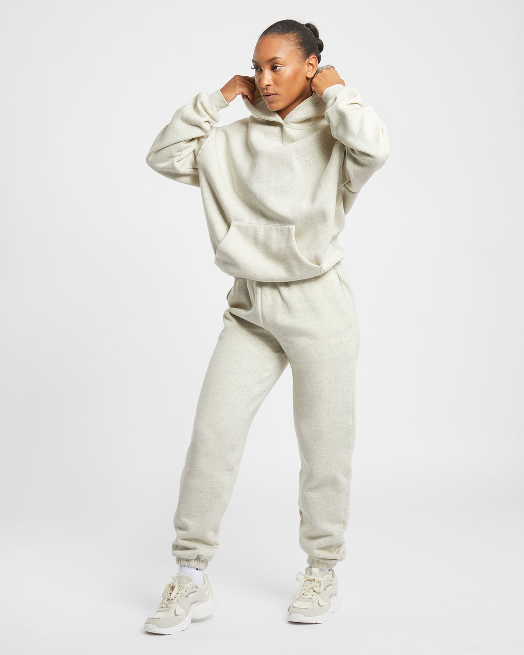 Premium Oversized Hoodie - Beige Marl