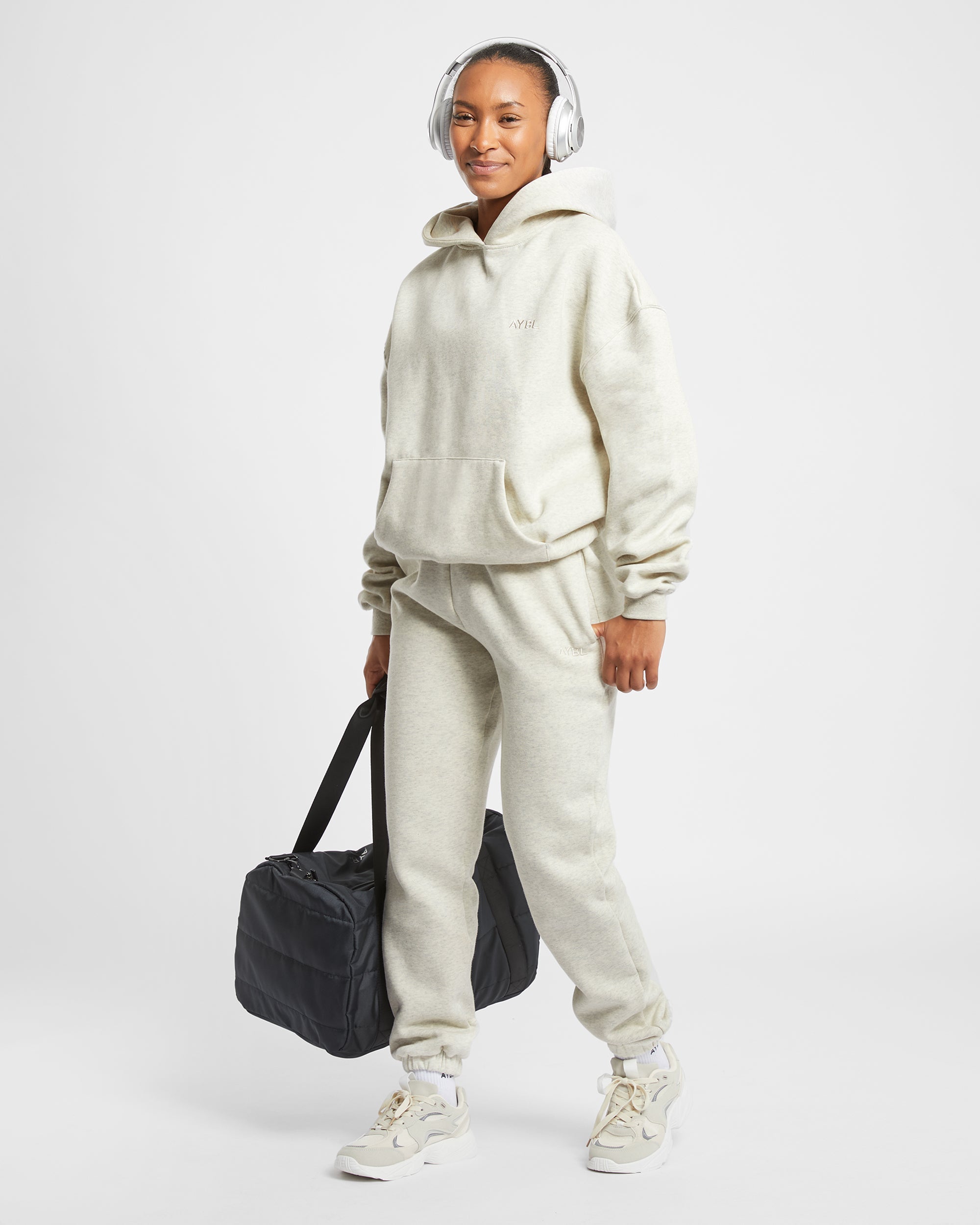 Premium Oversized Hoodie - Beige Marl