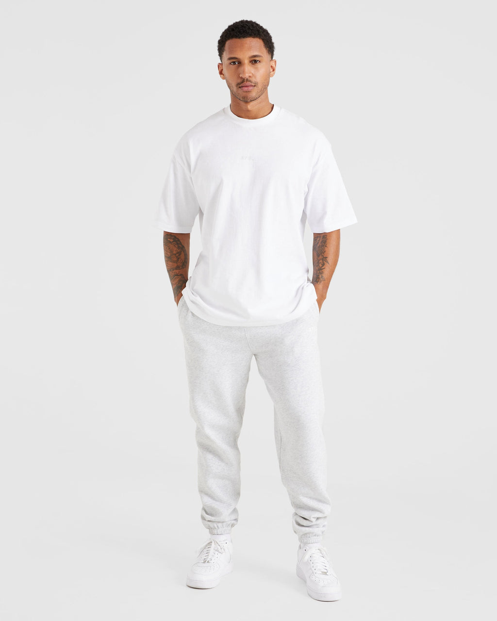 Essential Oversized Joggers - Grey Marl