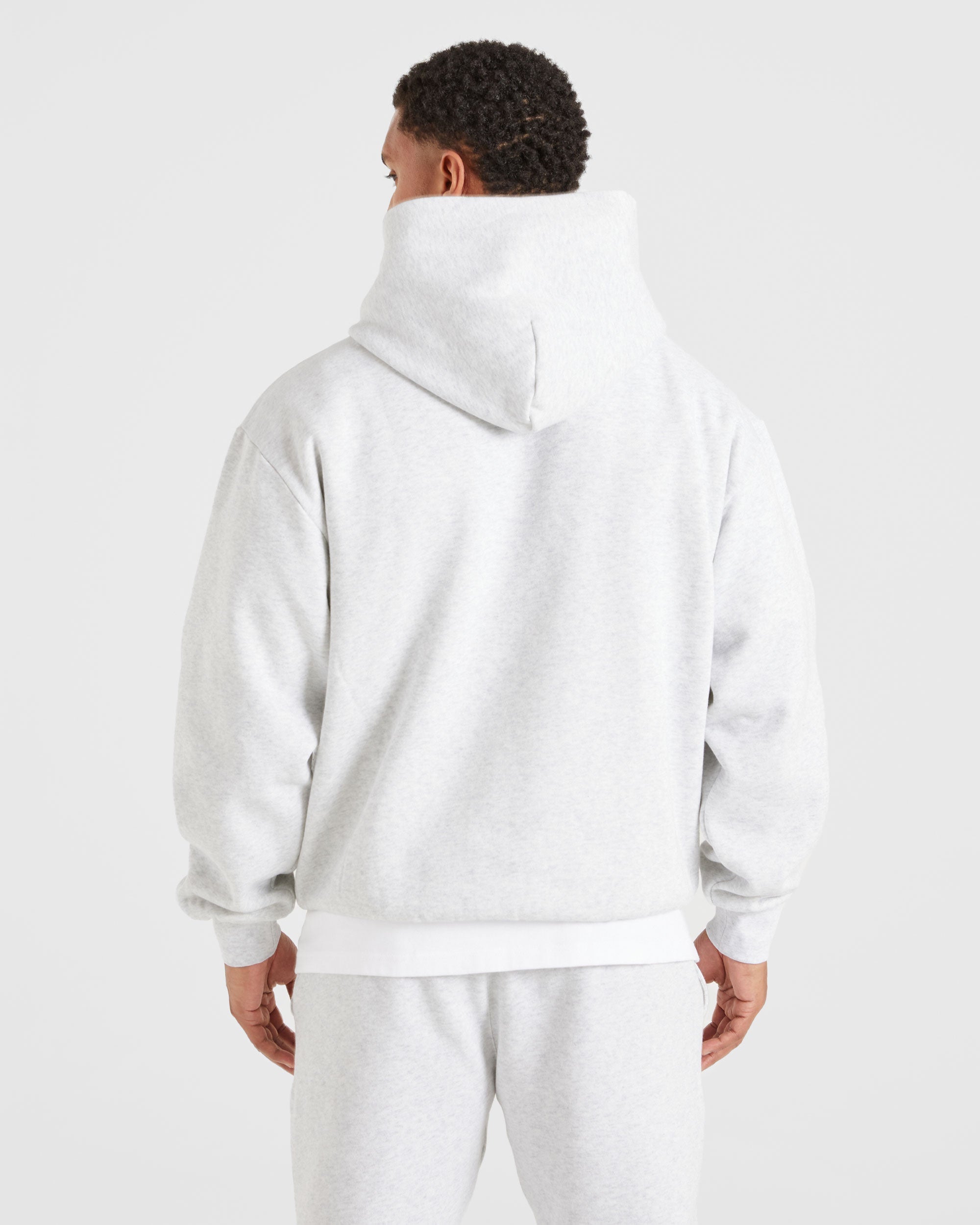 Essential Oversized Hoodie - Grey Marl