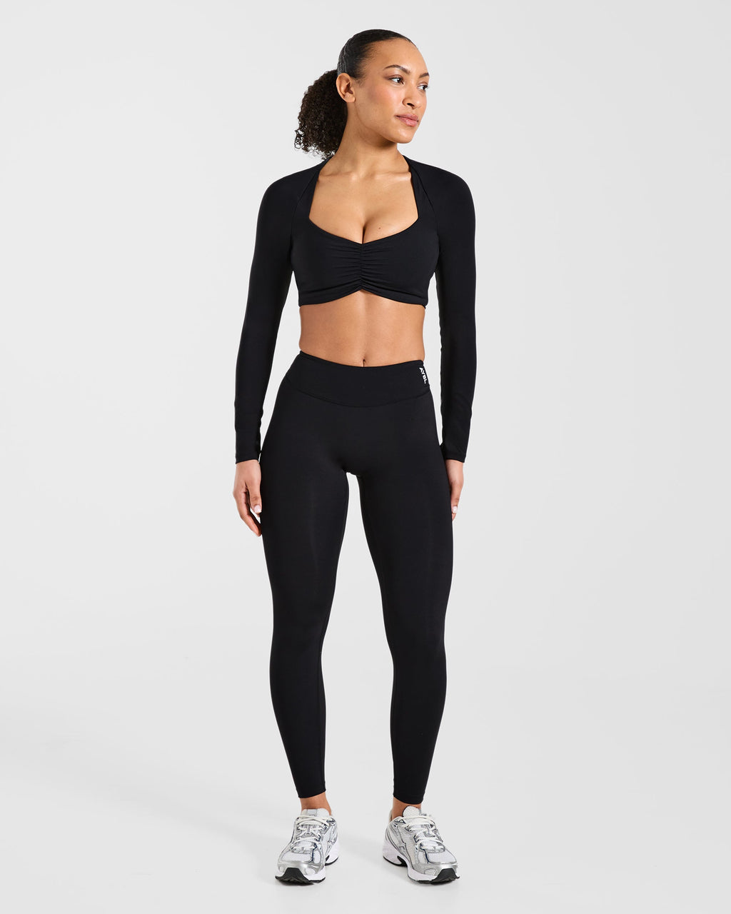 Physique Long Sleeve Crop Top - Noir
