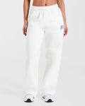AYBL Club Oversized Straight Leg Joggers - Off Blanc/Forest Vert