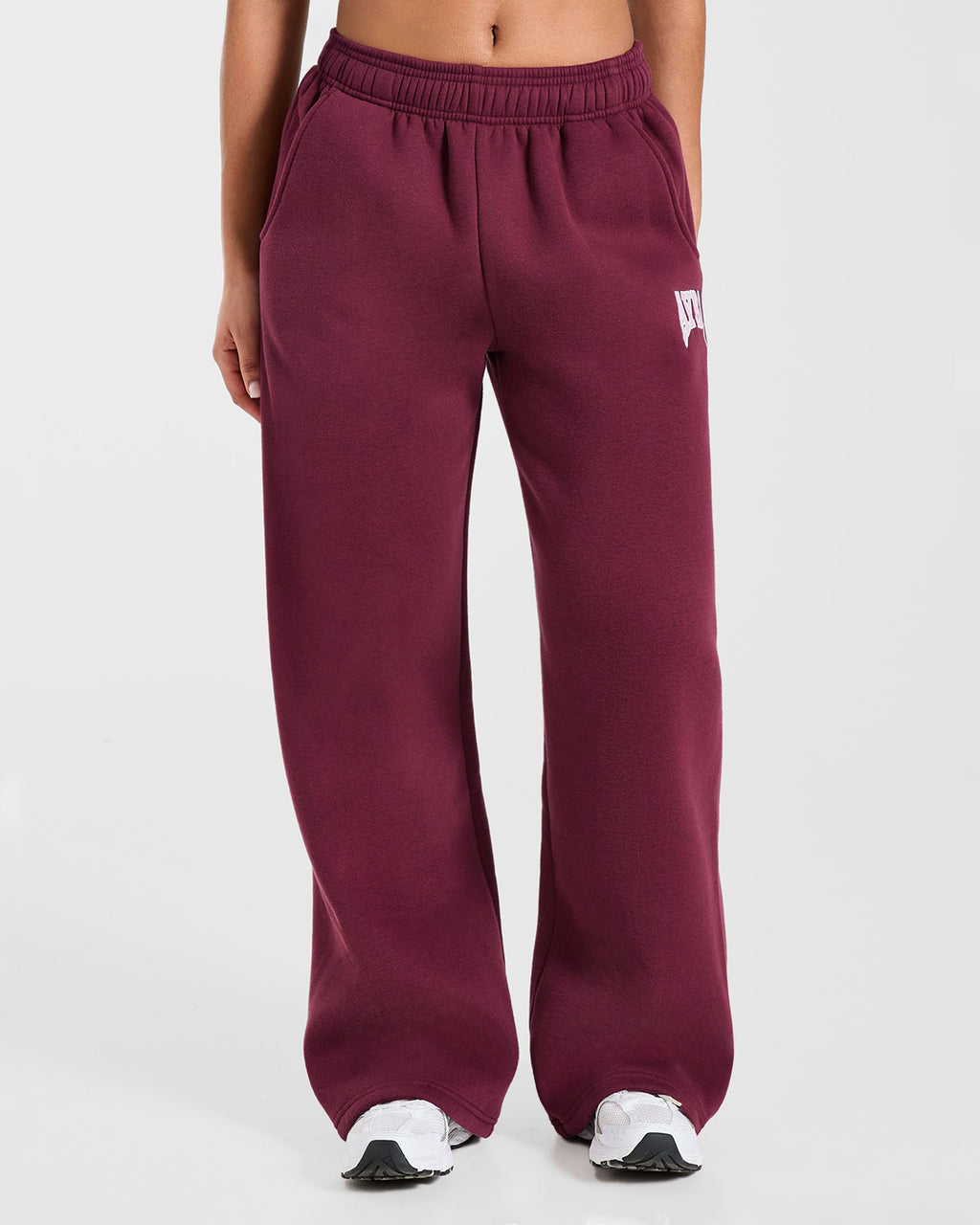 AYBL Club Oversized Straight Leg Joggers - Burgundy/Rose