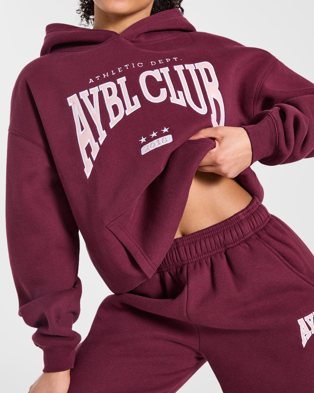 AYBL Club Oversized Hoodie - Burgundy/Rose