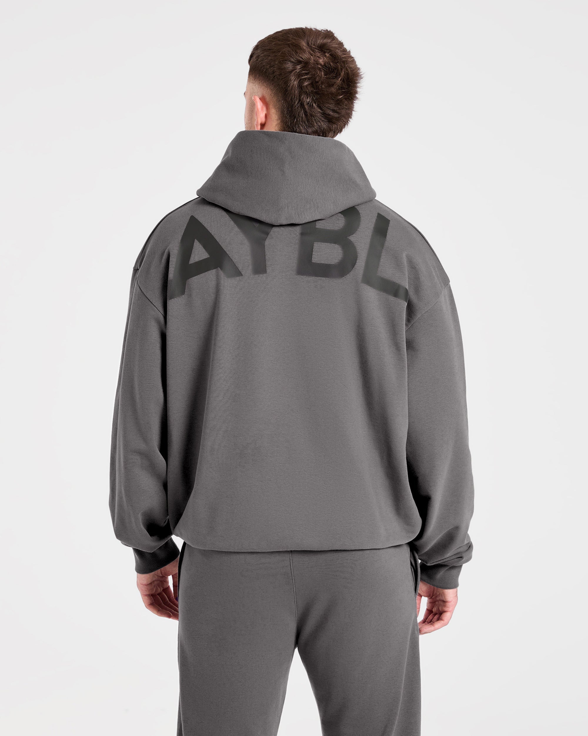 Essential Oversized Graphic Hoodie - Charcoal
