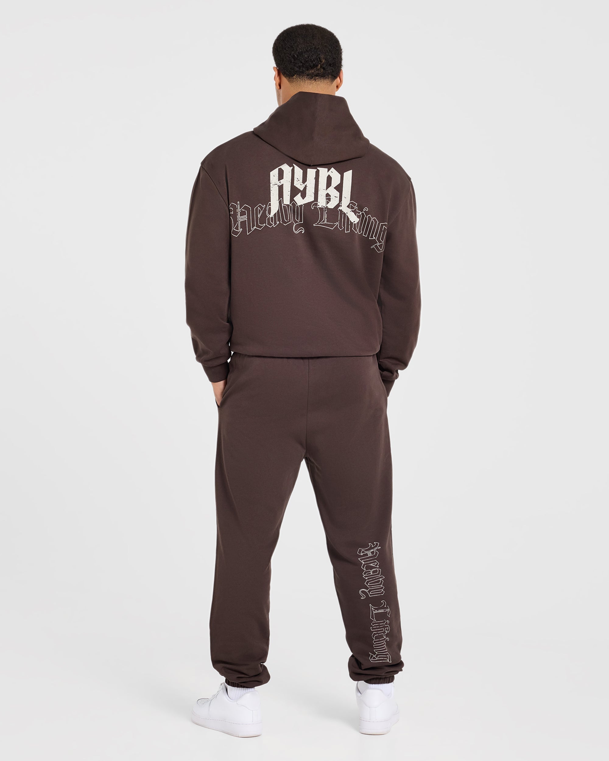Heavy Lifting Gothic Oversized Joggers - Marron/Crème