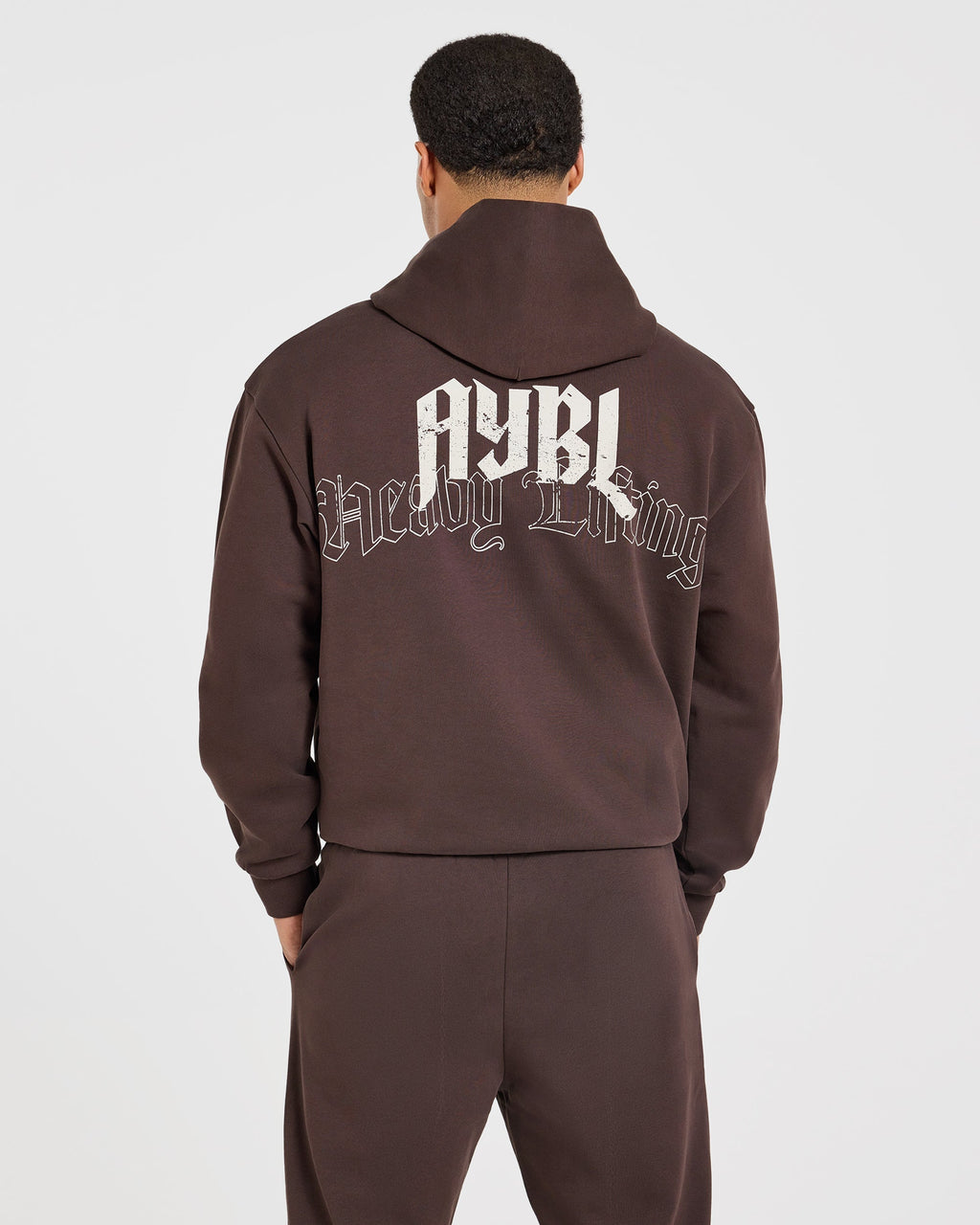 Heavy Lifting Gothic Oversized Hoodie - Marron/Crème