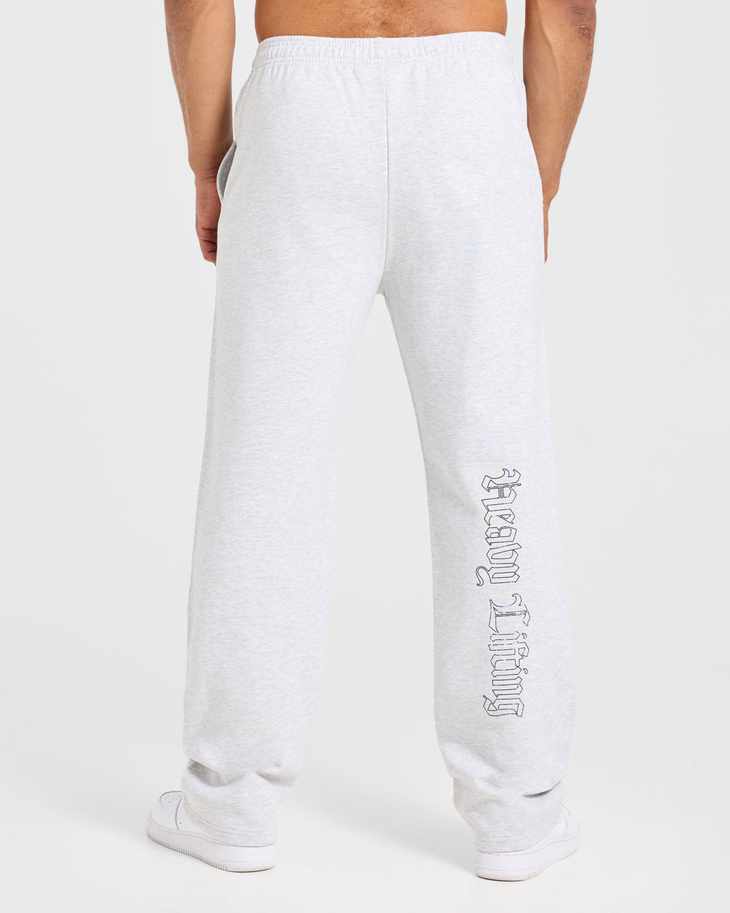 Heavy Lifting Gothic Oversized Straight Leg Joggers - Gris Marl