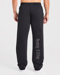 Heavy Lifting Gothic Oversized Straight Leg Joggers - Noir/Blanc