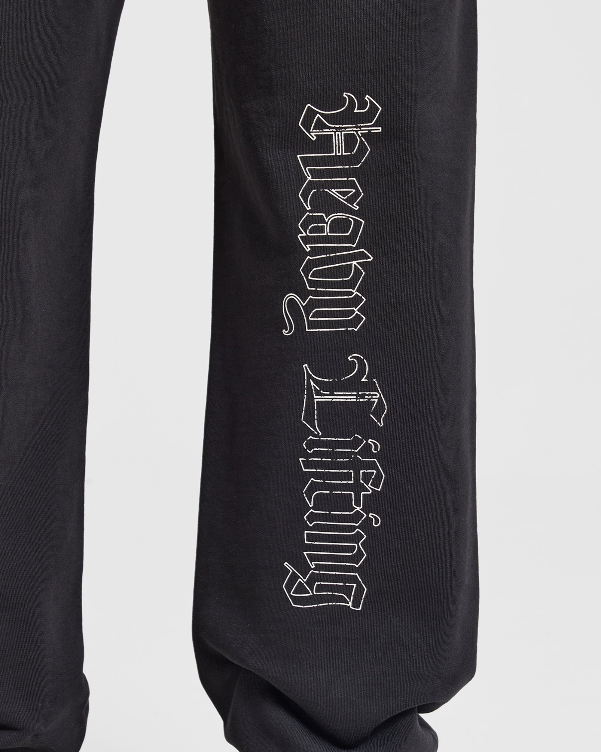 Heavy Lifting Gothic Oversized Straight Leg Joggers - Noir/Blanc
