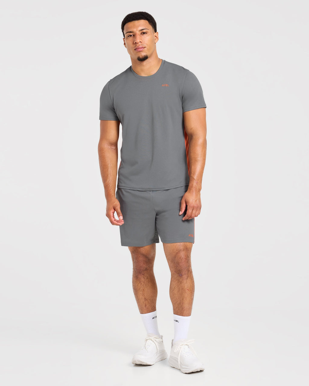Active Shorts - Charcoal/Orange