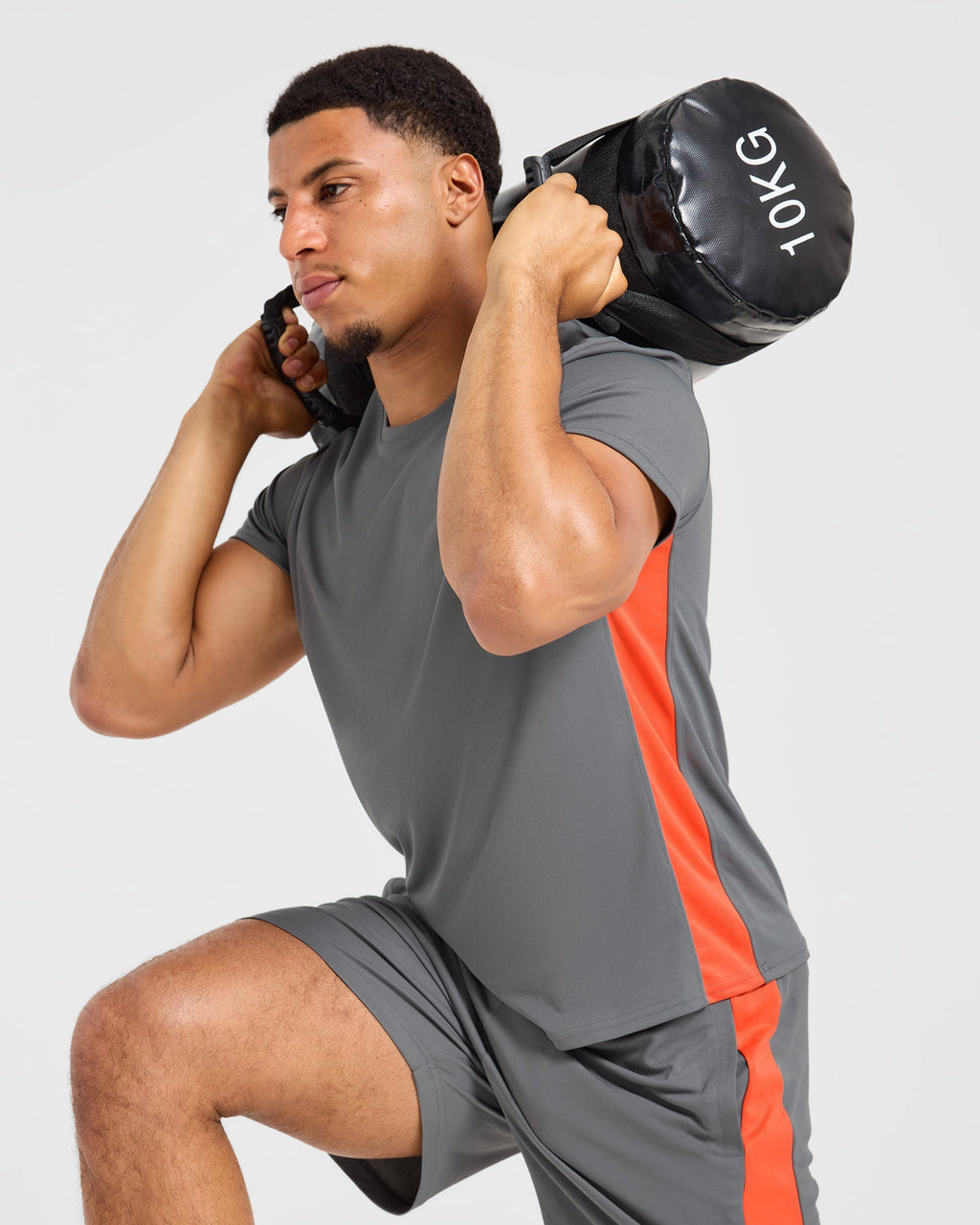 Active T Shirt - Charcoal/Orange
