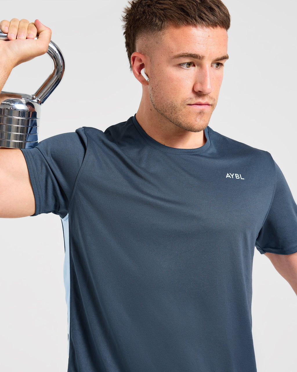 Active T Shirt - Muted Navy/Light Bleu