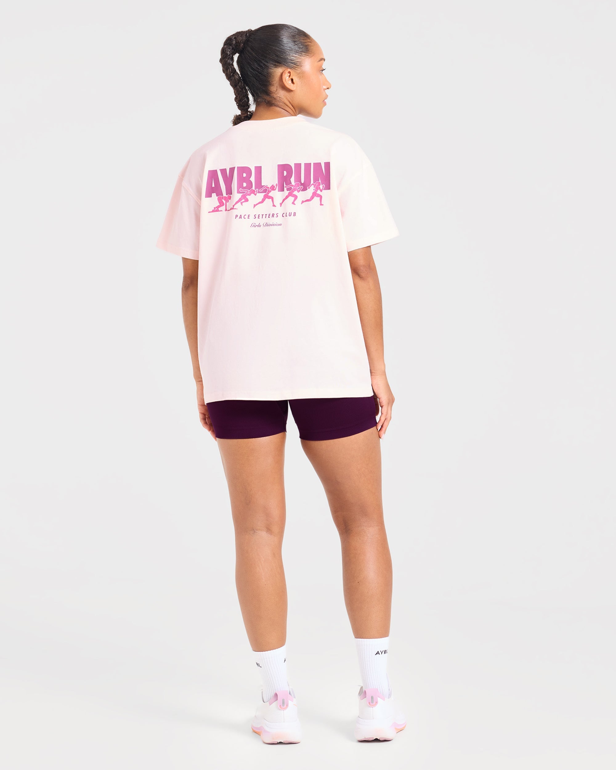 AYBL Run Oversized T Shirt - Baby Rose