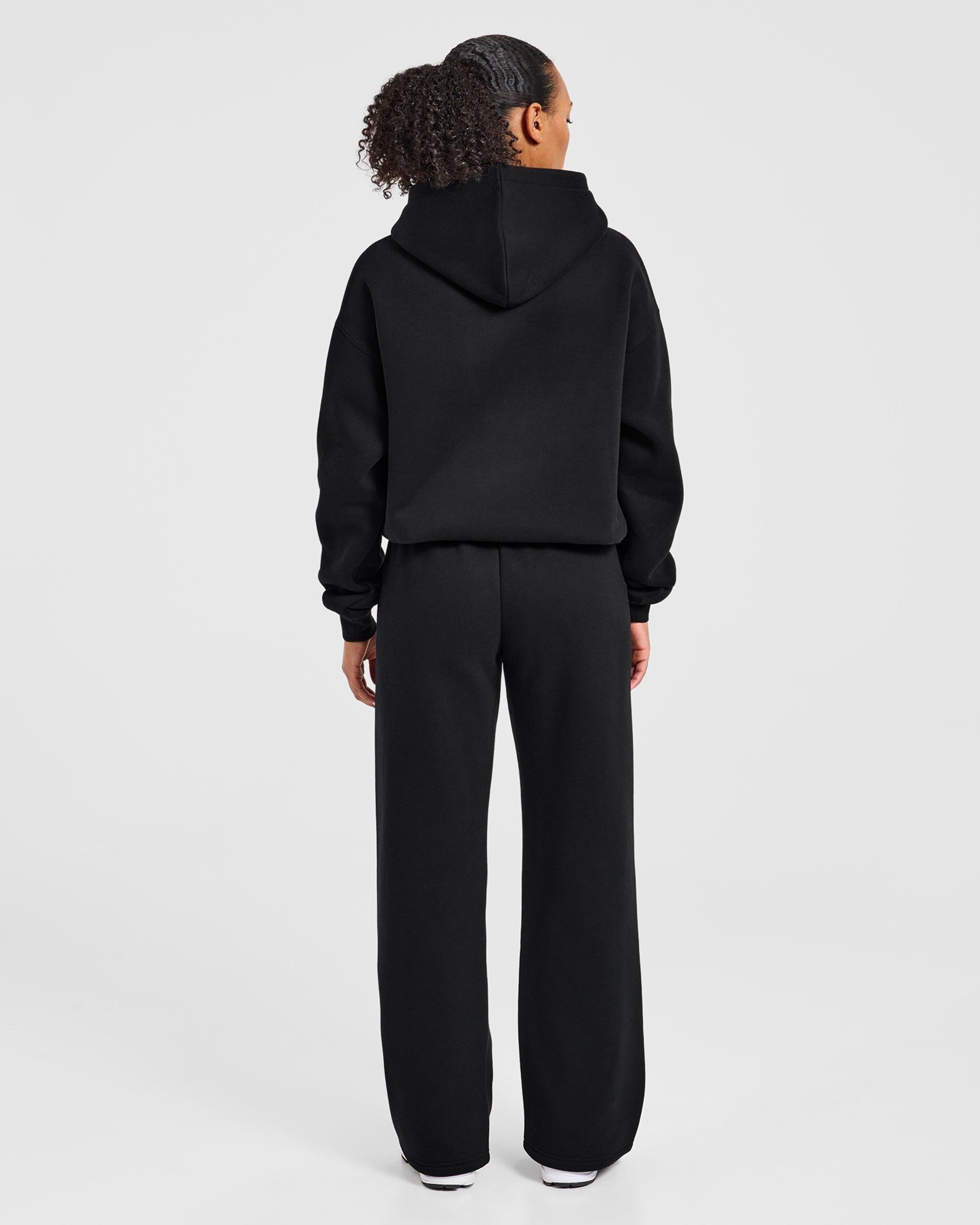 Varsity Applique Oversized Straight Leg Joggers - Noir