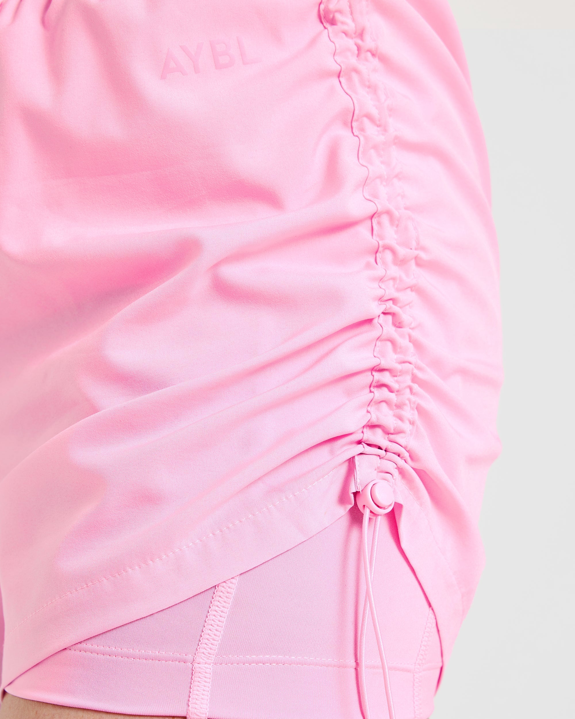 Run Ruched Shorts - Spring Rose
