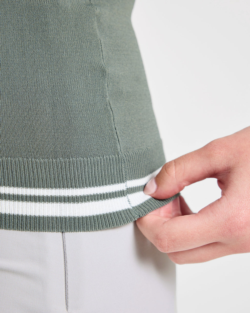 Classic Knitted V Neck Vest - Hillside Vert