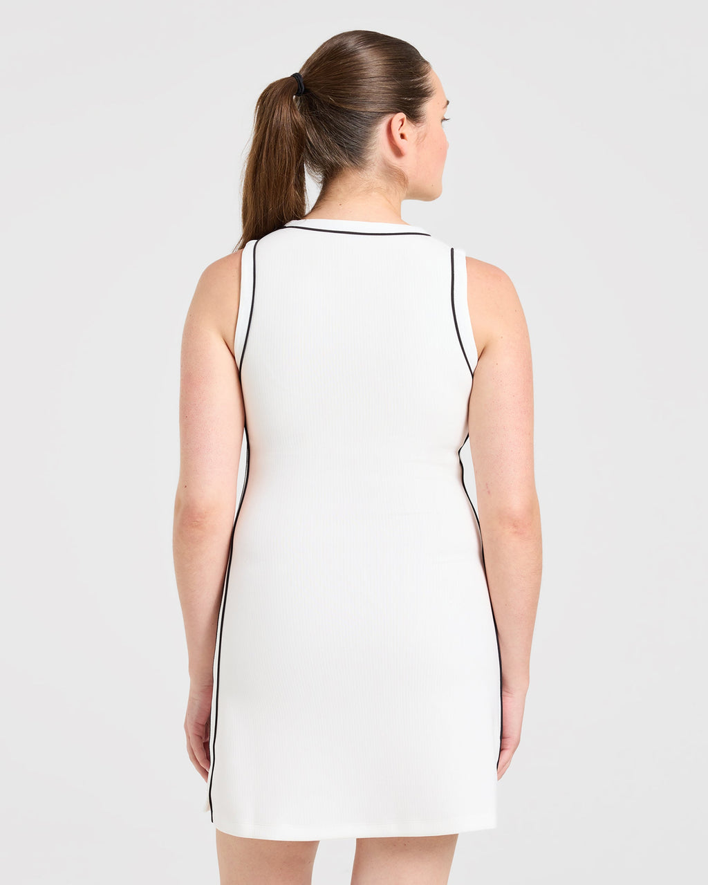 Signature V Neck Dress - Blanc