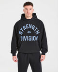 Strength Division Oversized Hoodie - Noir/Bleu